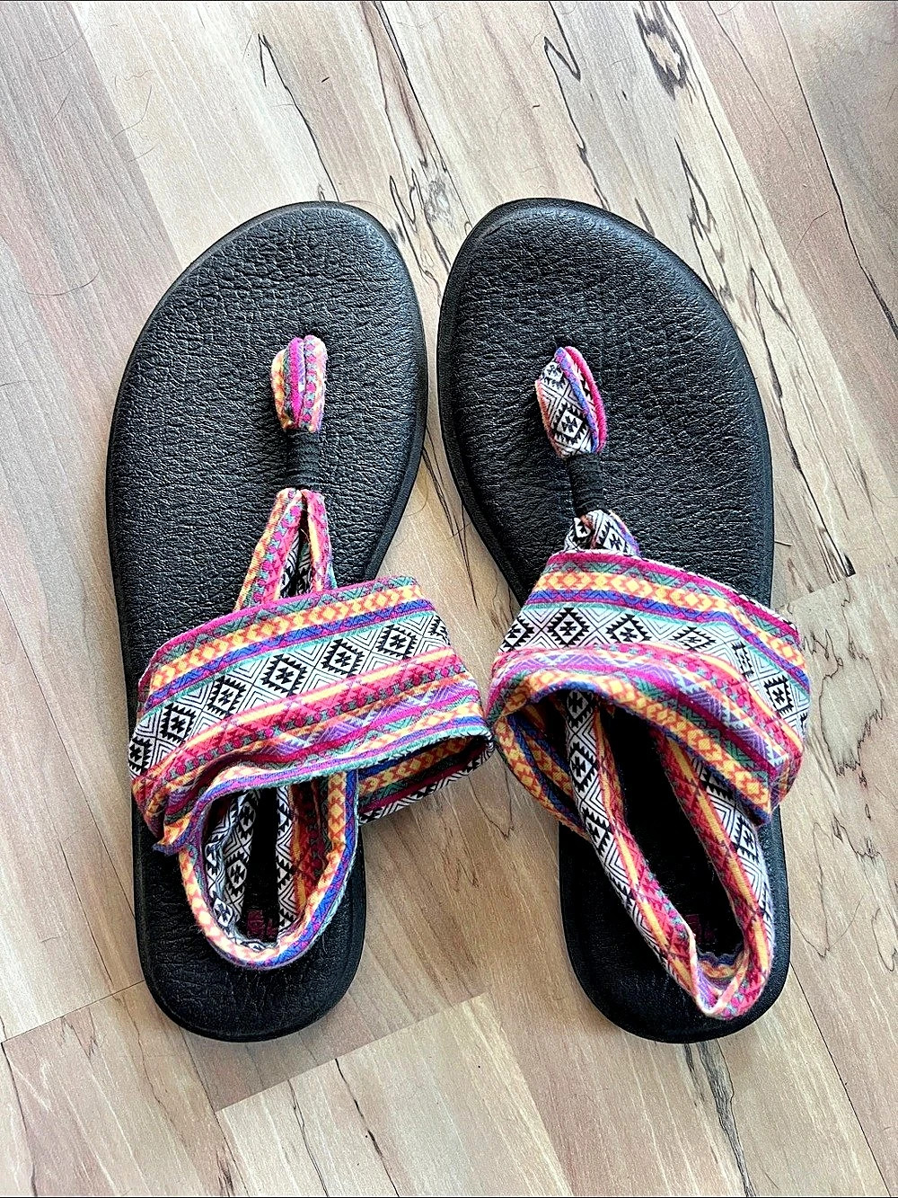 Sanuk Yoga Sling 2 Prints Women's Geometric Sandals US 10